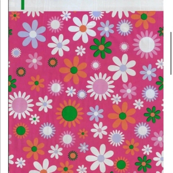 20 POLY MAILERS NEW PINK FLOWERS FLORAL OFFICE BUSINESS SIZE 10x13 - Picture 2 of 4